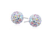 Kolczyki - Swarovski Valerio.pl Kolczyki kulki kolorowe kryształki multicolor 8mm shamballa discoball srebro 925 CRH0007E8 CRH0007E8 - miniaturka - grafika 1