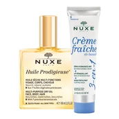 Zestawy kosmetyków damskich - Zestaw Nuxe Huile Prodigieuse, suchy olejek wielofunkcyjny do ciała, twarzy i włosów, 100 ml + krem nawilżający 3w1, 100 ml za 1 grosz - miniaturka - grafika 1