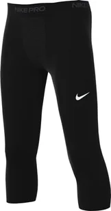 Nike Legginsy chłopięce Pro Dri-Fit 3Qt Tight 24, Black/Black/White, FJ6819-010, XS - Legginsy - miniaturka - grafika 1
