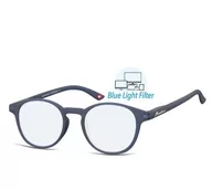 Okulary korekcyjne, oprawki, szkła - Owalne okulary zerówki do komputera Blue Light +2.00 - miniaturka - grafika 1
