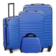 Walizki - zestaw walizek podróżnych duża średnia kabinowa mała na kółkach 4w1 conseé granatowy - miniaturka - grafika 1