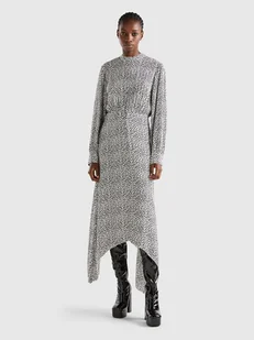 Benetton Sukienka w kolorze czarno-białym - Sukienki - miniaturka - grafika 1
