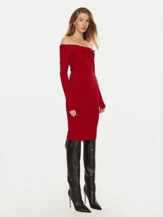 Guess Sukienka koktajlowa Milana W4BK26 Z2V42 Czerwony Slim Fit - Sukienki - miniaturka - grafika 1