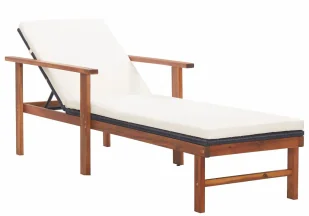 Elior Drewniany leżak czarny N6-K50 - Leżaki ogrodowe - miniaturka - grafika 1