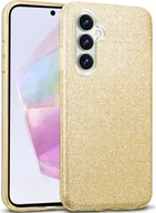 Etui i futerały do telefonów - Etui na telefon komórkowy Samsung Galaxy A55 5G brokatowe etui ochronne TPU, złote - miniaturka - grafika 1