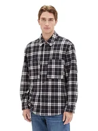 Kurtki męskie - TOM TAILOR Denim Męska kurtka 1041090, 32685, czarno-biała, klasyczna kratka, XL, 32685 - Black White Classic Check, XL - miniaturka - grafika 1