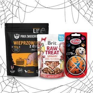 Paka Zwierzaka - Karma sucha SH Wieprzowina z dynią "L" 1,5kg + przysmak + piłka - Przysmaki dla psów - miniaturka - grafika 1