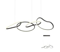 Lampy sufitowe - Redo 01-2596 - LED Żyrandol ściemnialny na lince BIAS LED/87,4W/230V 3000K czarny - miniaturka - grafika 1