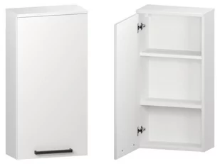 Szafka nad Pralkę ATH 45 cm D90 Lewa - Biały Mat - Uchwyty Czarne Matowe - Szafki łazienkowe - miniaturka - grafika 1