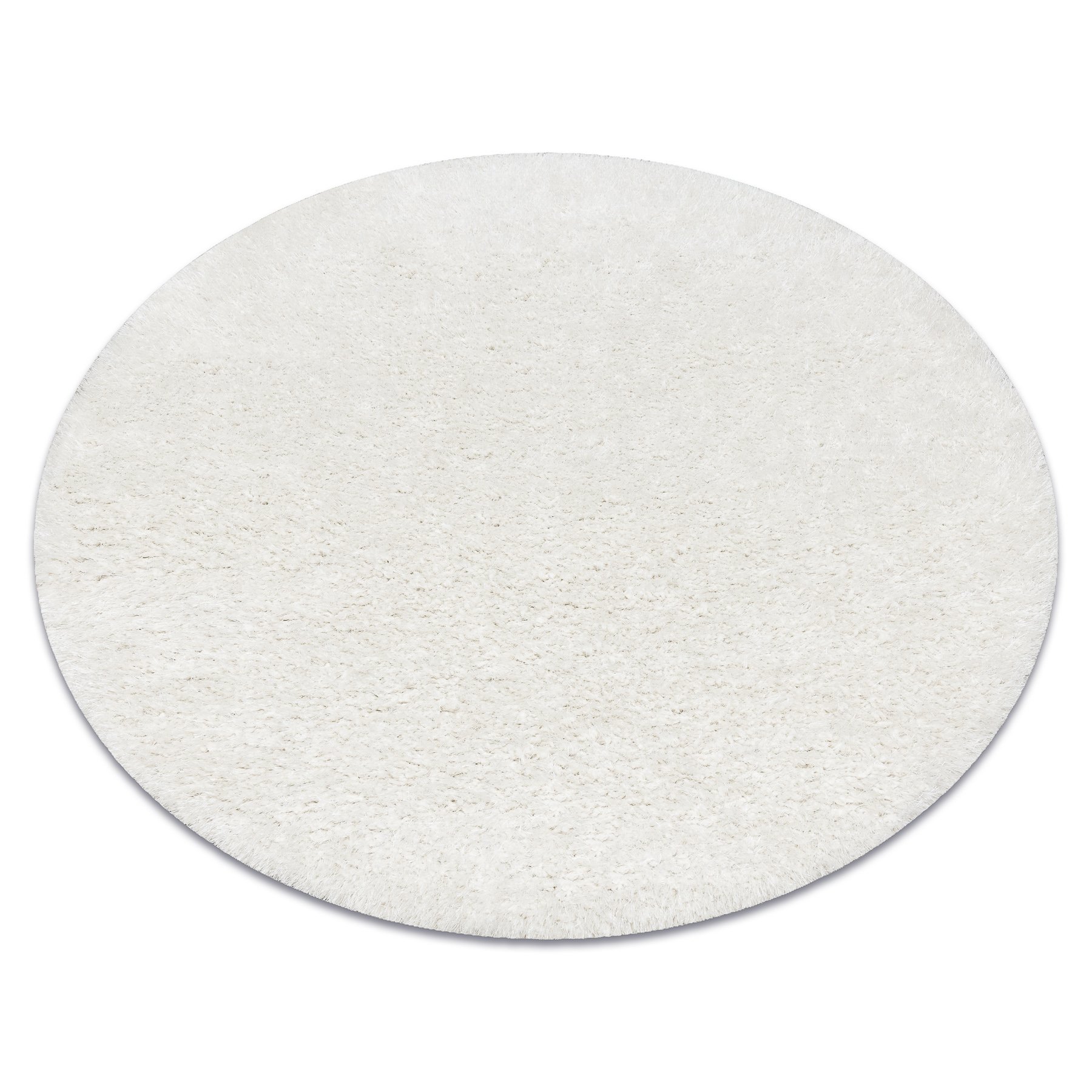Dywan BUENOS koło 7001 shaggy jednolity, jednokolorowy biały koło 200 cm
