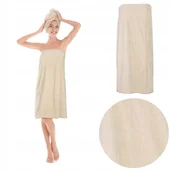Ręczniki - Ręcznik do Sauny Chłonny Mikrofibra Damski Pareo Active L/XL Beżowy - miniaturka - grafika 1