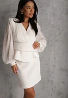 Spódnice - Biała Ołówkowa Spódnica VICES w Stylu Basic Fretima - miniaturka - grafika 1