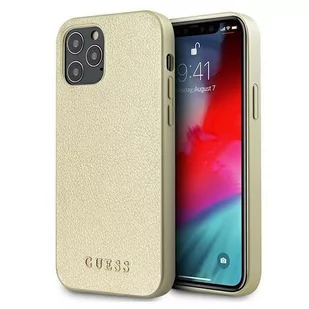 Guess Etui GUHCP12LIGLGO Apple iPhone 12 Pro Max złoty/gold hardcase Iridescent GUE818GLD - Etui i futerały do telefonów - miniaturka - grafika 1