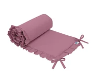 Ochraniacze do łóżeczka - Uniwersalny ochraniacz z falbanką do łóżeczka niemowlęcego - róż retro - miniaturka - grafika 1