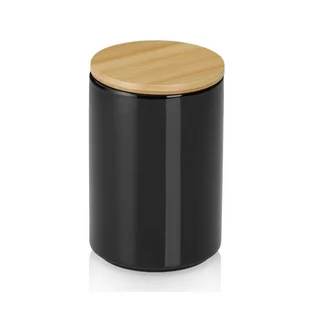 Pojemnik kuchenny, ceramika/bambus, 0,7 l, śred. 10 x 15 cm, czarny kod: KE-15273 - Pojemniki kuchenne - miniaturka - grafika 1