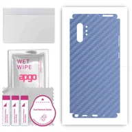 Szkła hartowane na telefon - Folia naklejka skórka strukturalna na TYŁ+BOKI do Samsung Galaxy Note 10+ 5G -  Carbon Granatowy - apgo SKINS - miniaturka - grafika 1
