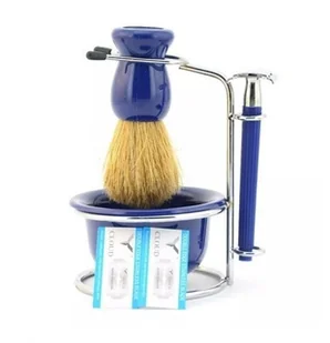 The Double Edged Razor Pack Blue Zestaw do Golenia Brody Maszynka Pędzel i Miseczka - Maszynki do golenia i wkłady - miniaturka - grafika 1