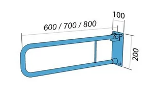 Makoinstal Poręcz uchylna łukowa dla niepełnosprawnych UR7 70 cm stal węglowa emaliowana UR7 - Akcesoria łazienkowe - miniaturka - grafika 4