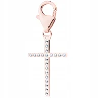 Bransoletki - Zawieszka Pozłacana Krzyż Krzyżyk Cross z Krzyżem z Cyrkoniami SREBRO 925 - miniaturka - grafika 1