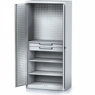 Szafy i regały magazynowe - Alfa 3 Szafa warsztatowa MECHANIC, 1950 x 920 x 500 mm, 3 półki, 2 szuflady, szare drzwi 1262663 - miniaturka - grafika 1