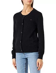 Tommy Hilfiger Damski wełniany kaszmirowy C-Nk kardigan, czarny, S, Czarny, S - Swetry damskie - miniaturka - grafika 1