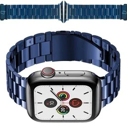 Bizon Pasek ze stali nierdzewnej Strap Watch Aura do Apple Watch 41/40/38 mm, niebieski - Akcesoria do smartwatchy - miniaturka - grafika 1