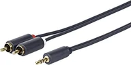 Kable - VivoLink Kabel VivoLink RCA Cinch x2 MiniJack 3.5 mm 0.5 Czarny PROMJRCA0.5 - miniaturka - grafika 1