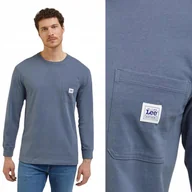 Koszulki męskie - Lee WORKWEAR LS WW POCKET TEE Taint Grey LUŹNA KOSZULKA DŁUGI RĘKAW XXL - miniaturka - grafika 1