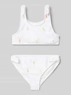 Stroje kąpielowe dla dziewczynek - Bikini z wyhaftowanym logo - miniaturka - grafika 1