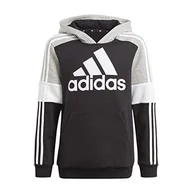 Bluzy dla dziewczynek - adidas Bluza dziecięca uniseks Fl Cb Hd Hoody czarny/szary/biały 134 - miniaturka - grafika 1