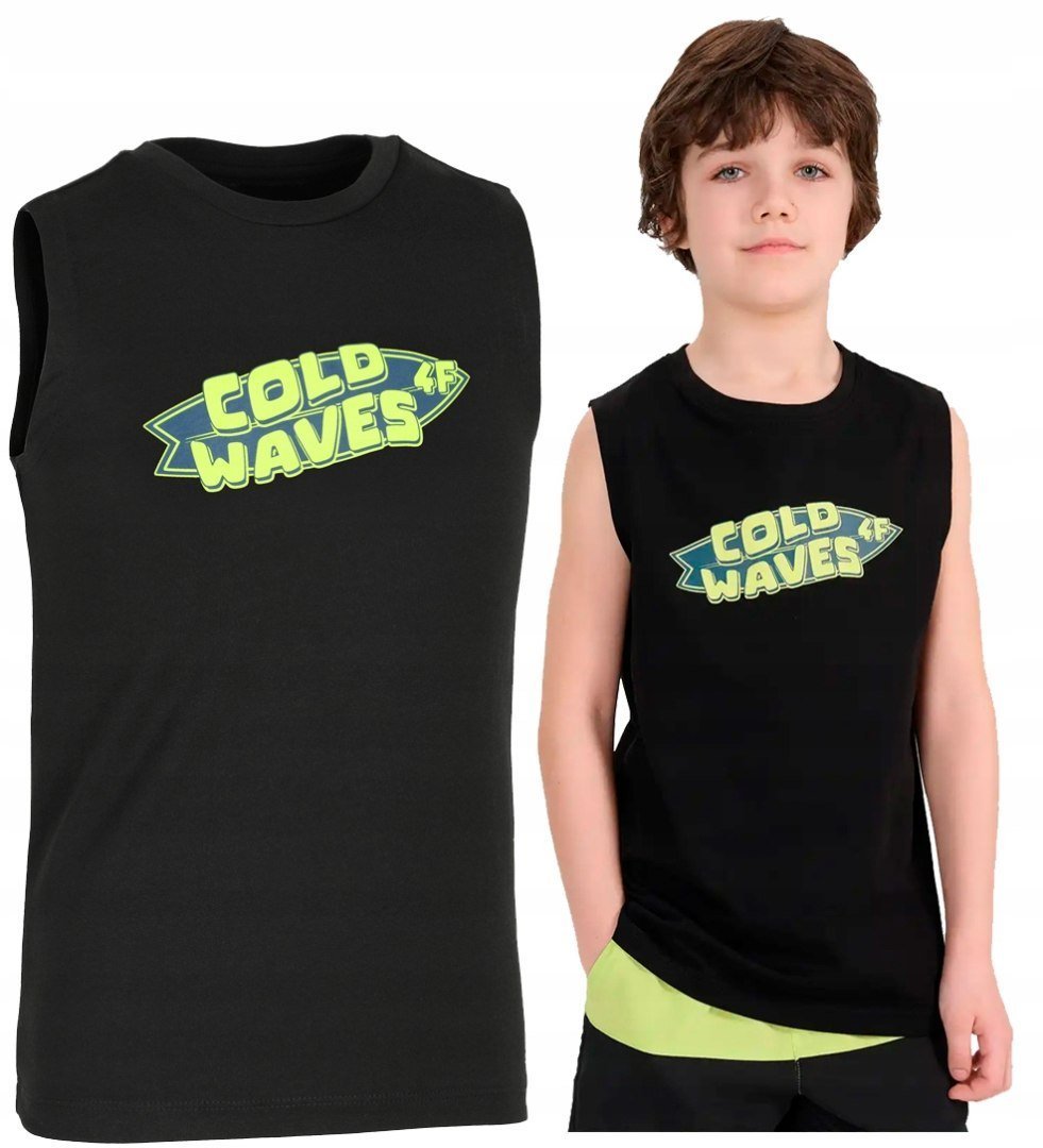 4F CHĹOPIÄCA KOSZULKA BEZRÄKAWNIK BAWEĹNA / rozm 158