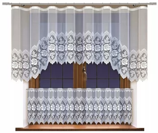 Komplet wzór 24549 300x100cm + 300x45cm (2 firany) - Firany - miniaturka - grafika 1