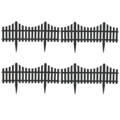 Pozostałe ozdoby ogrodowe - Płotek ogrodowy ciemnoszary 4 szt. 60x32 cm - miniaturka - grafika 1