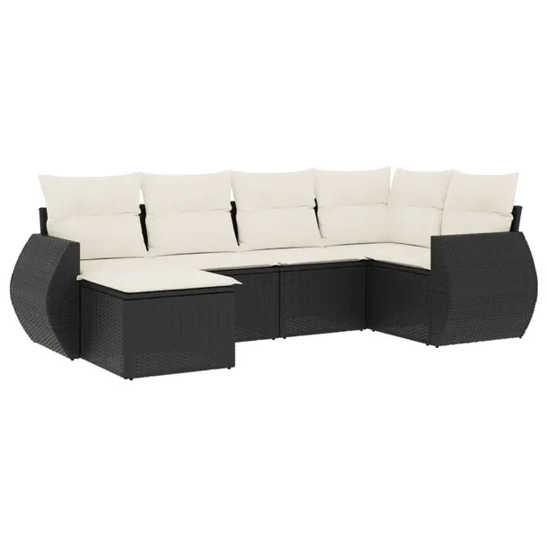 Zestaw mebli ogrodowych modułowych czarny rattan PE 71x62x69 cm