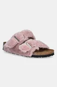 Kapcie damskie - Birkenstock kapcie wełniane Arizona Shearling Upper kolor różowy 1030274 - miniaturka - grafika 1