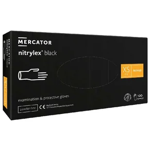 Mercator Nitrylex Black, rękawiczki nitrylowe, czarne, rozmiar XS, 100szt - Pozostałe akcesoria fryzjerskie - miniaturka - grafika 1