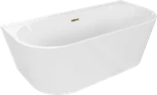 Wanny - Mexen Oval+ wanna wolnostojąca przyścienna 170 x 80 cm, biała, przelew złoty - 52681708000-50 - miniaturka - grafika 1