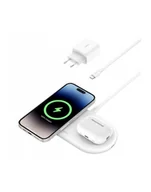 Ładowarki do telefonów - belkin Ładowarka podwójna BoostCharge Pro Qi2 15W biała - miniaturka - grafika 1