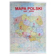 Akcesoria do krótkofalówek - Listwowana mapa Polski z lokatorami i podziałem na okręgi  68 x 48cm - miniaturka - grafika 1