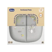 Miseczki i talerzyki dla dzieci - Chicco Talerz 3-dzielny szary 12m+ - miniaturka - grafika 1