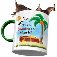 Kubki - Kubek Zielony Dla Siostry na Urodziny na Prezent z Nadrukiem ze Zdjęciem + Opakowanie na prezent (wzór 02) - miniaturka - grafika 1