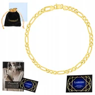 Bransolety męskie - Bransoletka Złota Męska Figaro Pełna Mocna Gruba Kuta 21cm Włoska 2,2 mm - miniaturka - grafika 1