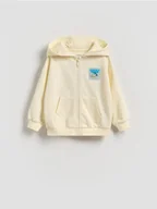 Bluzy i sweterki niemowlęce - Reserved - Bluza z kapturem Mickey Mouse - złamana biel - miniaturka - grafika 1