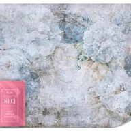 Fototapety - FOTOTAPETA DO SALONU NIEBIESKIE KWIATY HORTENSJE BETON MURAL RETRO 250x175 - miniaturka - grafika 1