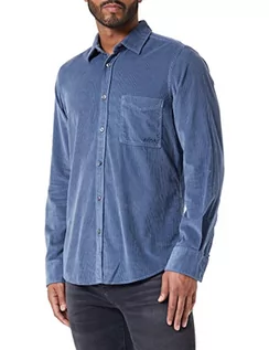 Koszule męskie - BOSS Casualowa męska koszula sztruksowa R, niebieski, S - grafika 1