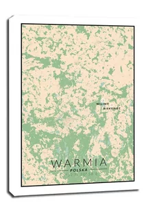 Warmia mapa kolorowa - obraz na płótnie Wymiar do wyboru: 60x80 cm - Obrazy i zdjęcia na płótnie - miniaturka - grafika 1