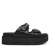 Klapki i japonki damskie - Klapki Guess FLJFAX ELE03 Czarny - miniaturka - grafika 1