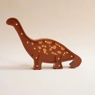 Lampy pozostałe - Drewniana Lampka Dino - Brązowy - miniaturka - grafika 1
