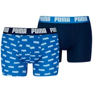 Majtki męskie - Męskie bokserki Puma Everyday Aop Print Boxer 2P Rozmiar: M / Kolor: niebieski/jasnoniebieski - miniaturka - grafika 1