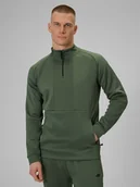 Bluzy męskie - 4F Bluza treningowa regular szybkoschnąca męska - khaki XXL - miniaturka - grafika 1